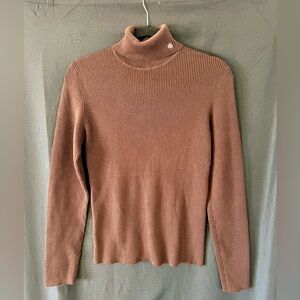 Lauren Ralph Lauren 100% cotton Long Sleeve Ribbed Turtleneck Sweater Size Med